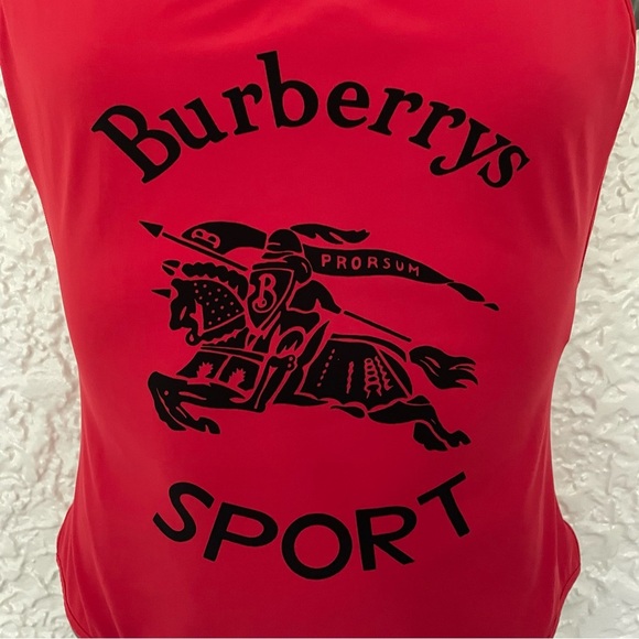 Burberrys Sport Red One Piece Swimsuit Size Small - Picture 3 of 8